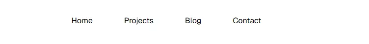 A screenshot of the navigation bar of every other page on this site, with a white background